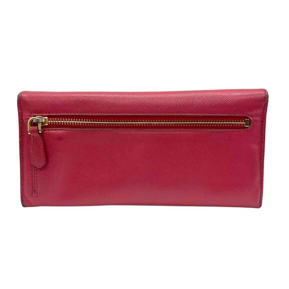PRADA Prada Long Wallet, Saffiano Leather, Flap, Pink, Two-Tone, Gold Hardwar... - Picture 3 of 16